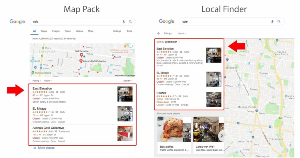 Google Map Pack and Local Finder example screenshot