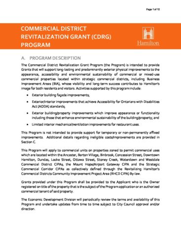 Commercial District Revitalization Grant Program 2022 thumbnail