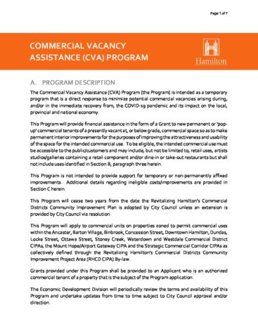 Commercial Vacancy Assistance Program 2022 thumbnail