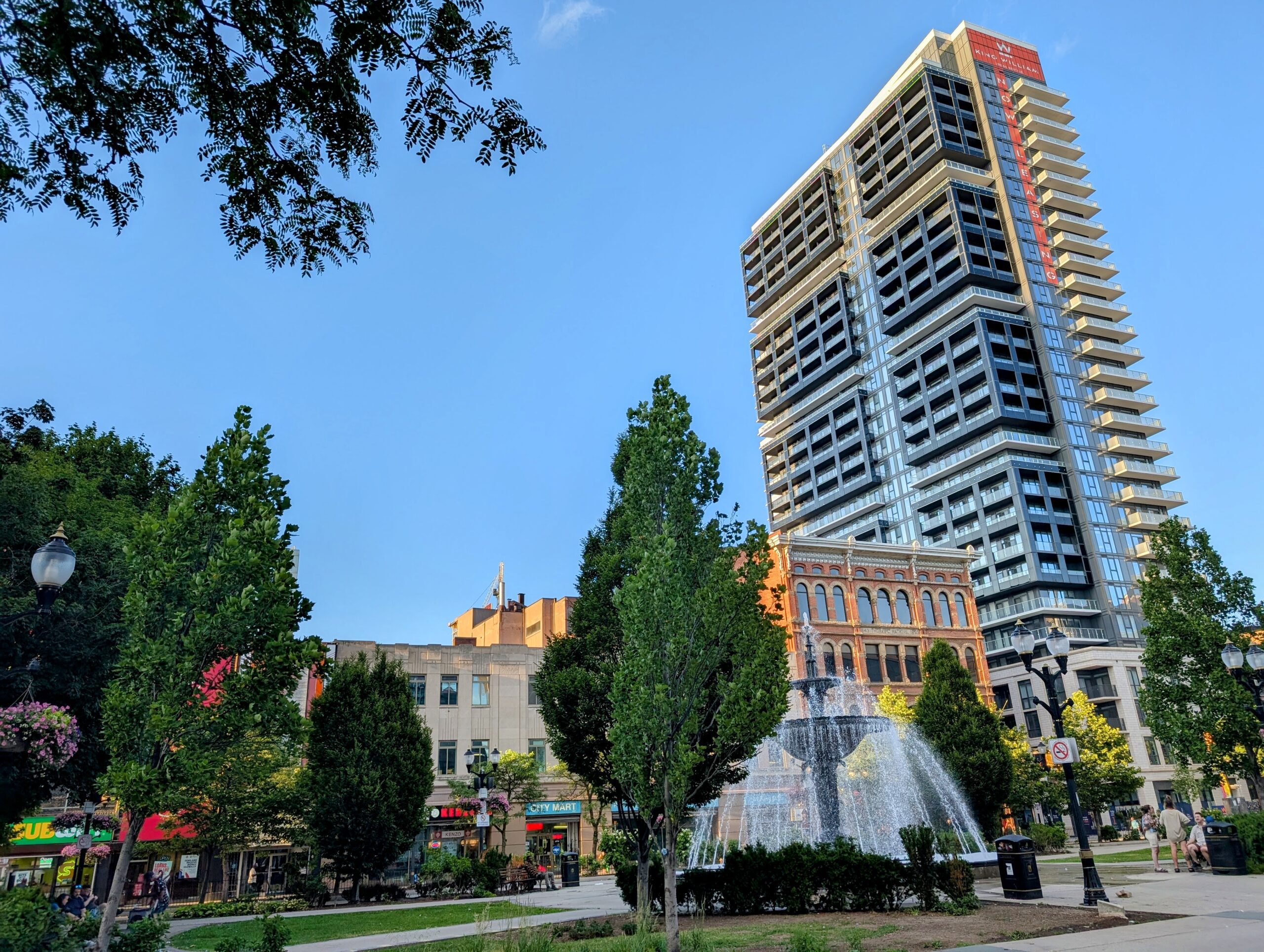 The Gore Park waterfall in Downtown Hamilton Ontario