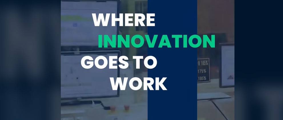A screenshot of the investinhamilton.ca home page, with the text: Where Innovation Goes To Work