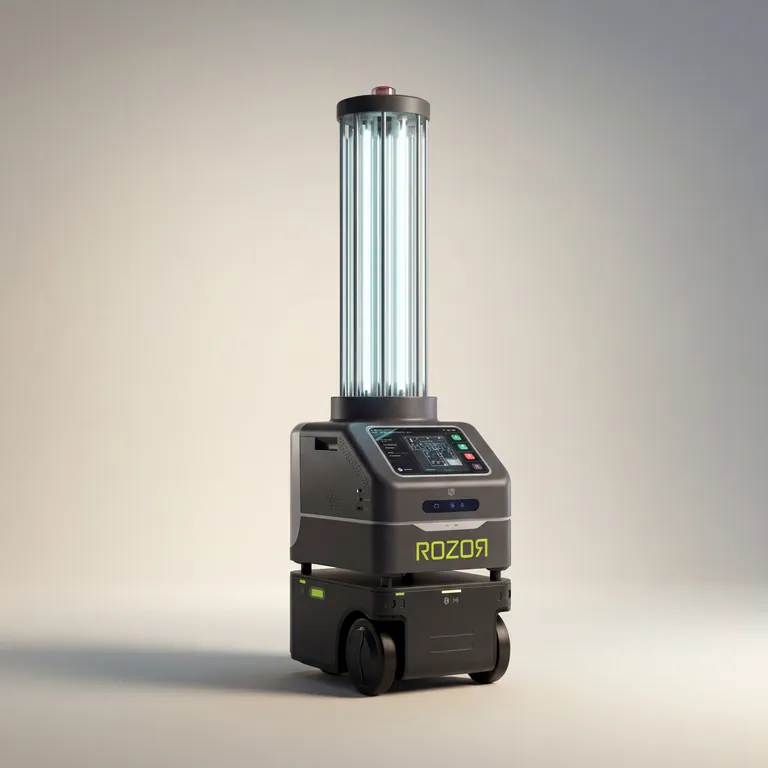 A photo of the ROZOR Disinfection Robot